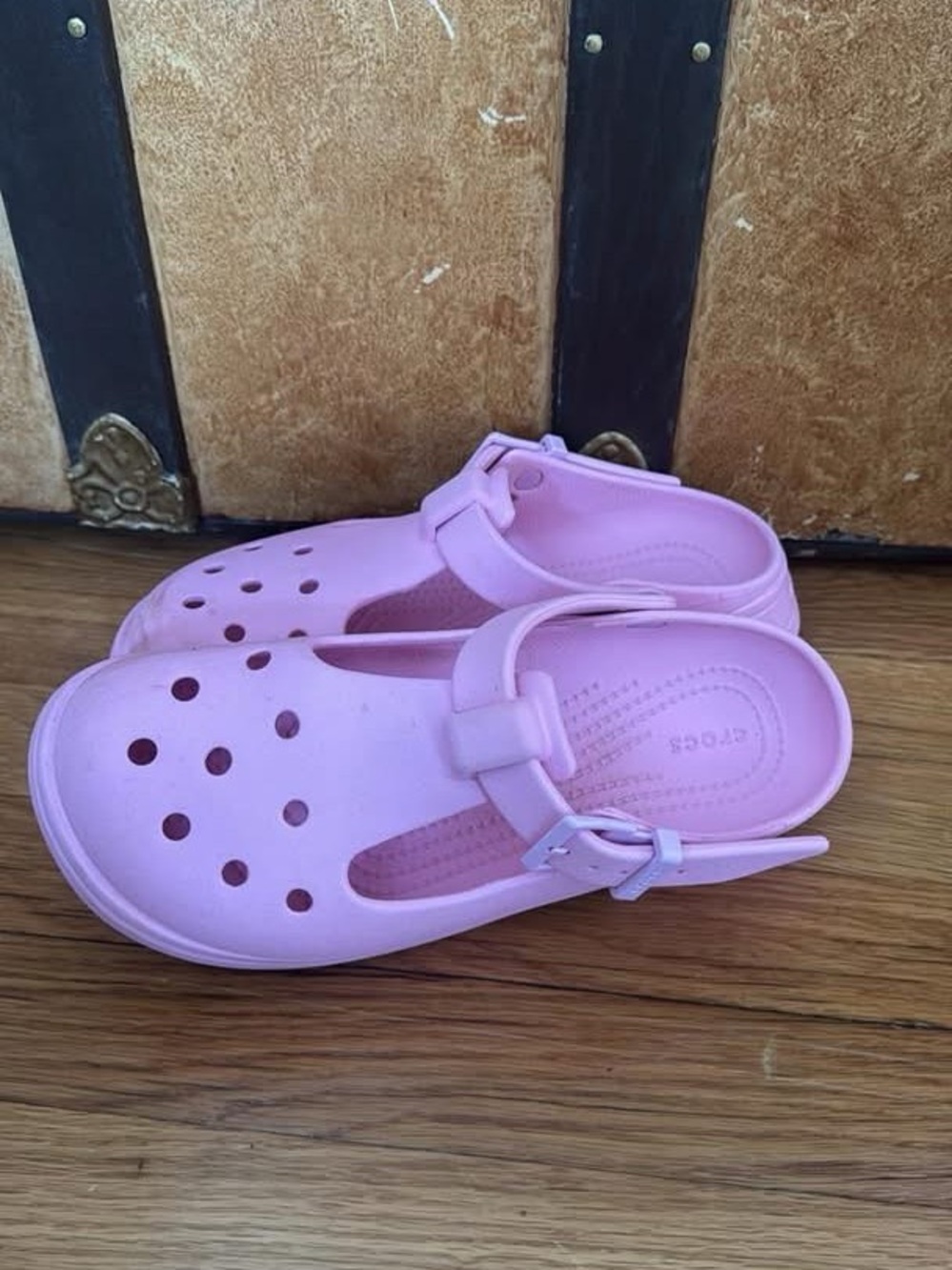 Pink Comfort Mary Jane Sandals - Crocs Style